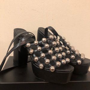 Stud Platform Wrap Heels